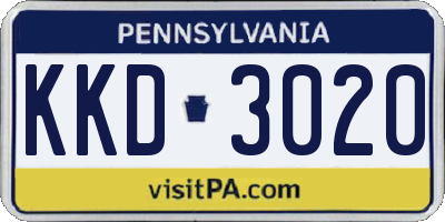 PA license plate KKD3020