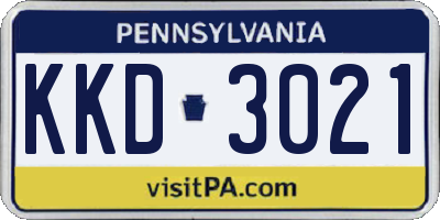 PA license plate KKD3021