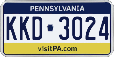 PA license plate KKD3024