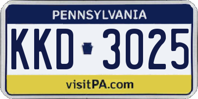 PA license plate KKD3025