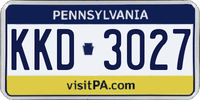 PA license plate KKD3027