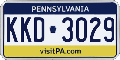 PA license plate KKD3029