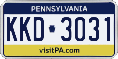 PA license plate KKD3031