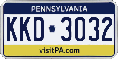 PA license plate KKD3032