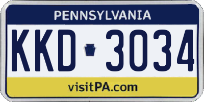 PA license plate KKD3034