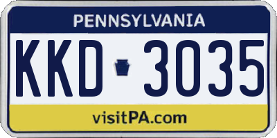 PA license plate KKD3035