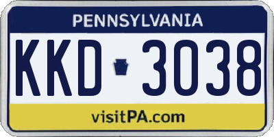 PA license plate KKD3038