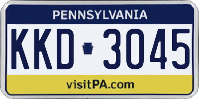 PA license plate KKD3045