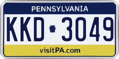 PA license plate KKD3049