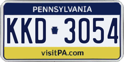 PA license plate KKD3054