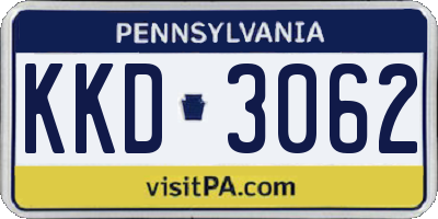 PA license plate KKD3062