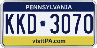 PA license plate KKD3070