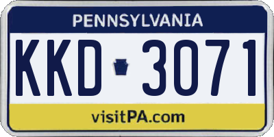 PA license plate KKD3071
