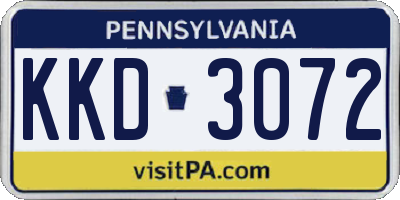 PA license plate KKD3072