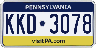 PA license plate KKD3078
