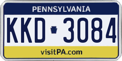 PA license plate KKD3084