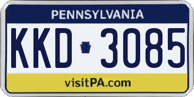 PA license plate KKD3085