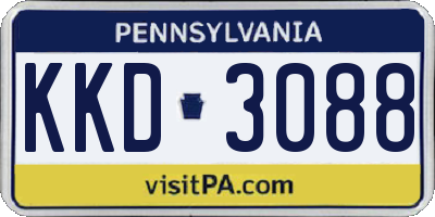 PA license plate KKD3088