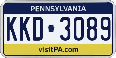 PA license plate KKD3089