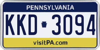 PA license plate KKD3094