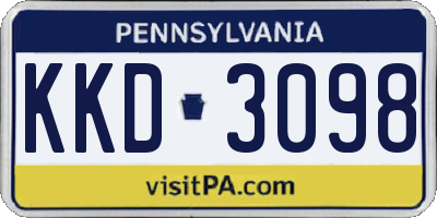 PA license plate KKD3098