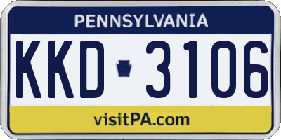 PA license plate KKD3106