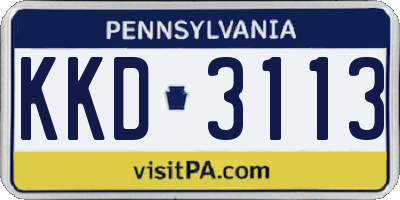 PA license plate KKD3113