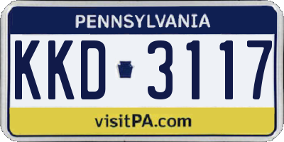 PA license plate KKD3117