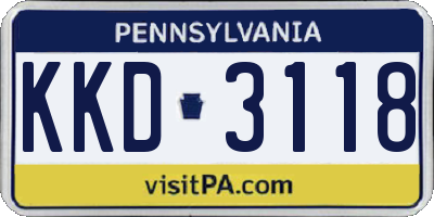 PA license plate KKD3118