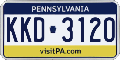 PA license plate KKD3120
