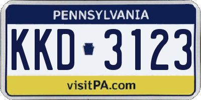 PA license plate KKD3123