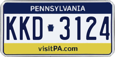 PA license plate KKD3124