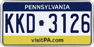 PA license plate KKD3126