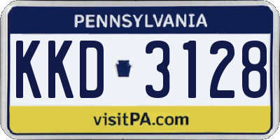 PA license plate KKD3128