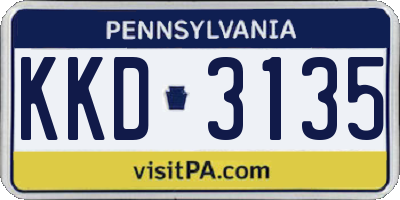PA license plate KKD3135