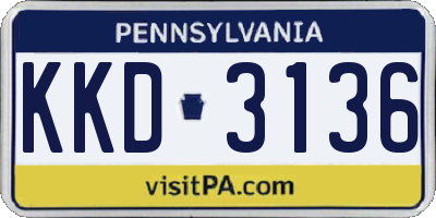 PA license plate KKD3136