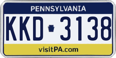 PA license plate KKD3138