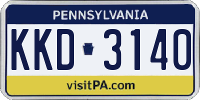 PA license plate KKD3140