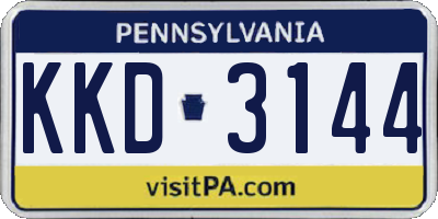 PA license plate KKD3144