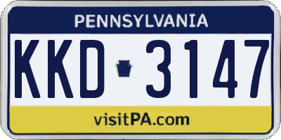 PA license plate KKD3147