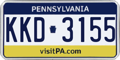 PA license plate KKD3155