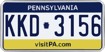 PA license plate KKD3156