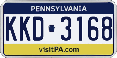 PA license plate KKD3168