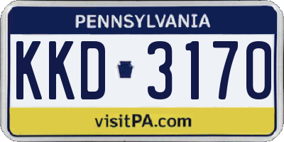 PA license plate KKD3170
