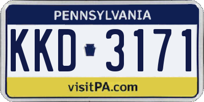 PA license plate KKD3171