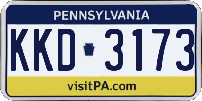 PA license plate KKD3173