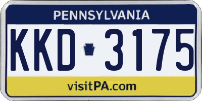 PA license plate KKD3175