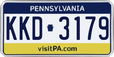 PA license plate KKD3179