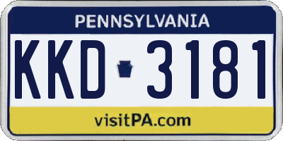 PA license plate KKD3181