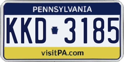 PA license plate KKD3185